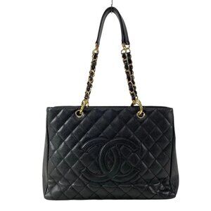 CHANEL Reprint Chain Tote/GST A20995 Black Calfskin Tote Bag Gold hardware